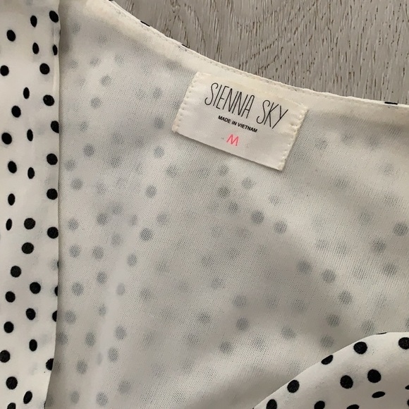 Sienna Sky Polka Dot High Low Wrap Dress lightweight classic retro tie waist M - Picture 8 of 13